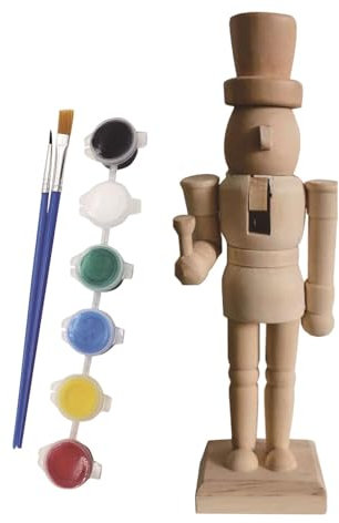 Wooden Nutcracker Unpainted | Paint Your Own Wooden Nutcracker Soldiers | Nutcracker Wooden Home Decoration | Christmas Blank Nutcracker, Wood Nutcracker Unfinished for Desktop | Windowsill, Shelf