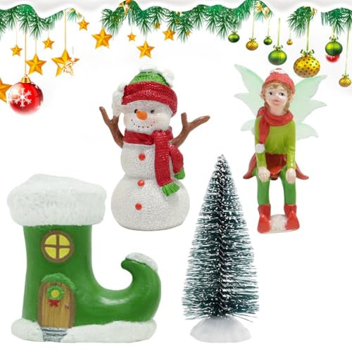 Pzuryhg Leuchtende Weihnachtsfiguren – Urlaubsdekoration, Gastgeschenke, beleuchtete Harzstatue – Miniatur-Figuren, Ornament, Landschaftsfiguren, Dekorationen, wiederverwendbar, für Couchtisch