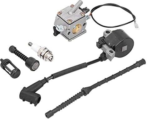 Rynplex Vergaser Zündspule Öl Rohr Kraftstoff Filter Set, for STIHL, MS381 MS038 MS380 2-Takt-Vergaserbaugruppe