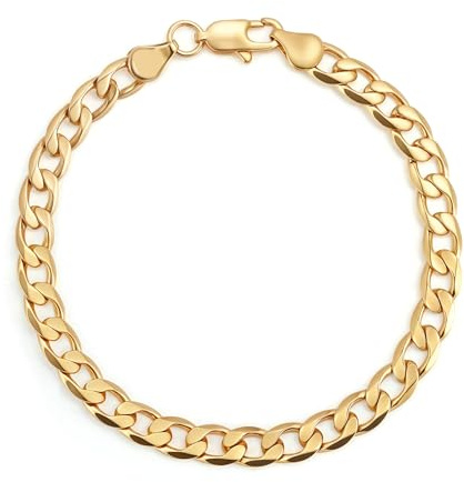 6mm/15mm Gold Cuban Curb Chain Bracelet, 6-9 Inch, PVD Gold Plated – Bling King London