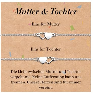 YELUWA 2PCS Mutter und Tochter Geschenk Armband, Geschenke zum Schulanfang | Armbänder für Mutter und Tochter Geschenke für Mutter Tochter Muttertag Geburtstag Weihnachten Abschluss Zurück Zur Schule