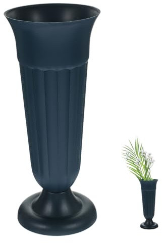 Vaso Commemorativo Cimitero in Pp Blu Navy, Urn Planter Stabile | Composizioni Floreali e Fiori, Uso Outdoor e Memoriale, Design Elegante e Duraturo