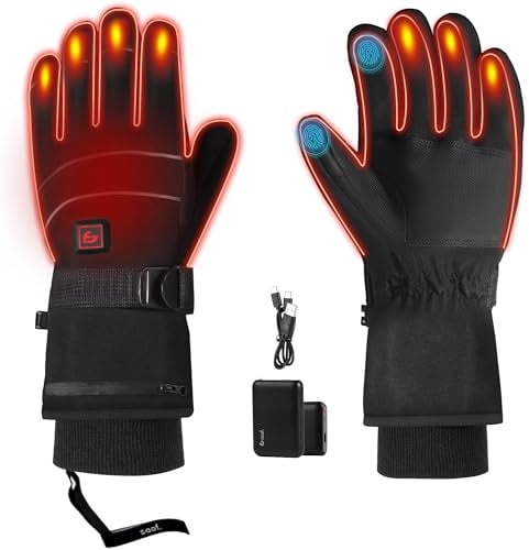 Guantes con calefacción – Pro – 3 niveles – Guante Eléctrico – Resistente al agua y al viento – Guantes con calefacción recargables – Negro – de Cara(XS)