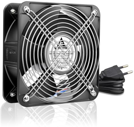 GDSTIME Ventilateur 220V 200mm Fan Axial 220V 200x60mm à roulement à billes | ventilateur 220v 200x200x60 ventilateur axial 220v 200mm 370CFM Cadre métallique