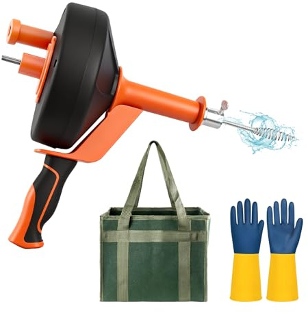 Feelhap 13 Mètres Furet Déboucheur Stable avec Gants, Sac de Rangement