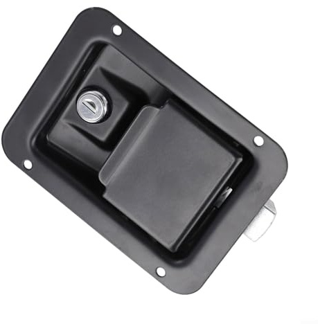 Größter Paddelgriff-Verriegelung, 140 x 108 mm, schwarz, pulverbeschichteter Edelstahl mit sicherem Schlüsselmechanismus für Wohnwagen, Ute, LKW, Wohnmobil, Traile