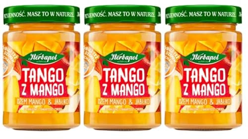 Herbapol Mango Apfel Marmelade 3x 280g - Konfitüre Set Fruchtaufstrich im Glas