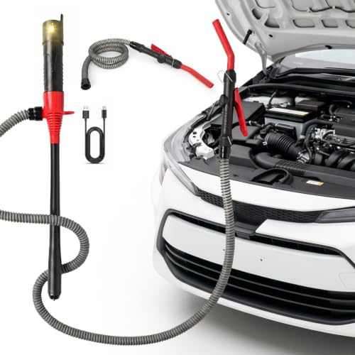 Benzinpumpe für kanister, 3.5GPM Elektrische Benzinpumpe mit LED-Licht