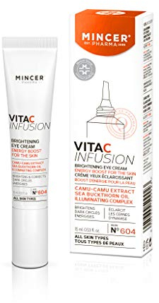 Mincer Pharma Vita C Infusion Aufhellende Augencreme für Augenringe Alle Hauttypen mit Camu-Camu Extrakt, Sanddornöl und Beleuchtung Komplex 15 ml