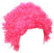 BundleMall Curly Afro Wigs Fancy Dress Funky Wig Disco Clown for Men and Women Soccer Football Fans Costumes Accessory (rose)