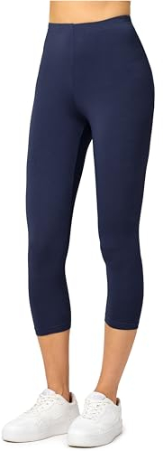 Merry Style Damen Leggings 3/4 Capri Leggings aus Viskose MS10-144 (Dunkelblau, XL)
