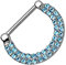 Piersando Piercing Ring Intimpiercing für Intimbereich Brustwarzen Brust Nippel Nippelpiercing Clicker mit Doppel Kristallen Silber Aqua 1,6mm