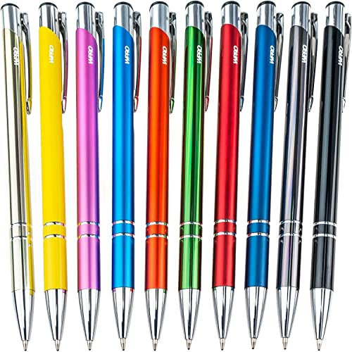 WPRO 20er Set Metall Kugelschreiber Cosima bunt – Blauschreibend mit austauschbarer Großraummine, Aluminiumgehäuse mit Clip, 1,0 mm Strichstärke – für Büro, Schule, Alltag, Geschenk, Werbung
