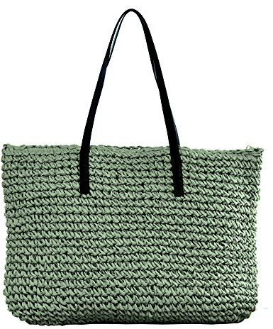 Chikencall Women's Straw Tote Bag Beach Bag Summer Beach Crochet Shoulder Bags Handbag