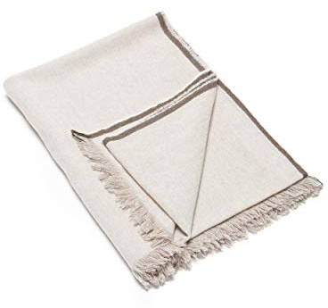 WoolMe Wollschal Damen Salvatore 130x180 cm - 100% Merino Wolle Schal Damen - XXL Schal Damen Winter Kuschelig - 100% Merino Wolle - Beige