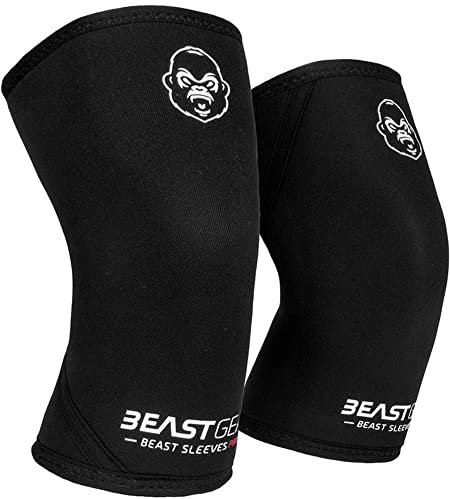 Beast Gear Sleeves Pro 7mm Neoprene Double-Ply Compression Knee Sleeves for Support and Protection, Weightlifting, Crossfit, Powerlifting, Strongman, Squats, Deadlift, Olympic Lifting, XXL