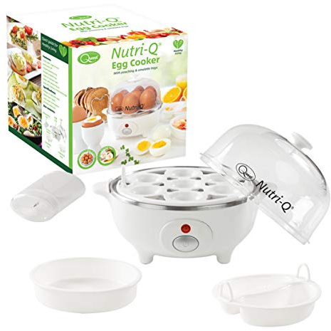 Quest Nutri-Q 34360 Egg Cooker/Boil Up To 7 Eggs At Once/Comes Complete With Poaching & Omelette Trays/Stainless Steel Finish