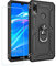 JOYTAG Hülle für Huawei Y7 2019 handyHülle+ Gehärtetes Glas Schutzfolie Silikon TPU 360 Grad Drehring aus Halter magnetisch Autotelefon case-Schwarz