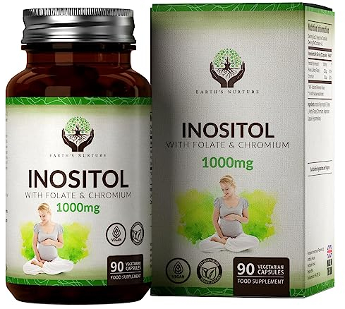 EN Myo-Inositol Chromium & Folate Blend | 1000mg Myo Inositol Per Serving | 90 Vegan Myoinositol Capsules | Inositol Supplement | Vitamins for Women | Non GMO & Allergen Free | Made in UK