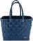 normani® Einkaufstasche Shopper geflochten aus Kunststoff - robuster Strandkorb Vintage Style 38cm x 25cm x 28cm Farbe Classic/Petrol