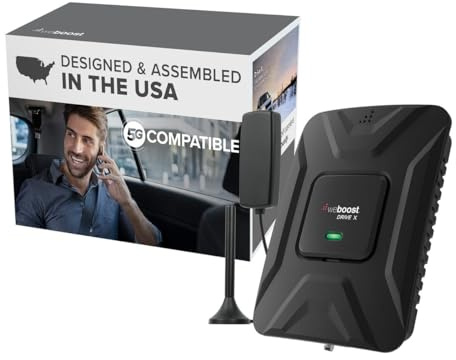 weBoost Drive X - Vehicle Cell Phone Signal Booster | 5G & 4G LTE | Magnetic Roof Antenna | Boosts All U.S. Carriers - Verizon, AT&T, T-Mobile | Made in the U.S. | FCC Approved (model 475021)