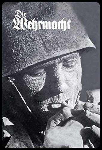 Schatzmix Retro Die Wehrmacht (Soldat mit Zigarette s/w) Deko 20x30 tin Sign Blechschild, Blech, Mehrfarbig, 20 x 30 cm