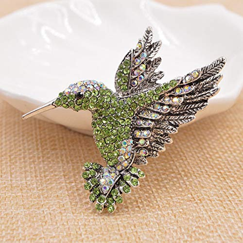JJLESUN Bunte Strass Kolibri Brosche Tier Broschen für Frauen Mode Accessoires
