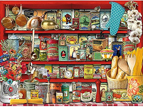 Bits and Pieces - 300 Piece Jigsaw Puzzle for Adults 18 x 24 - Kitchen Shelf - 300 pc Food Home Vintage Jigsaw by Artist Barbara Behr