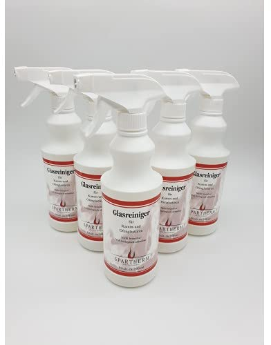 5x Kaminscheibenreiniger Spartherm Kaminglas Ofenglas Scheiben Reiniger + 1 Stück gratis Rotthues Feuerzeug