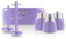 Swan Retro 6 Piece Kitchen Accessory Pack in Purple, Vintage Style, Chrome Details, Handy Storage, STRP5020PURN