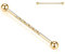 14G Industrial Piercing Schmuck Gold Chirurgenstahl Industrial Barbell 38mm lange Gerüststange Industrial Bar mit CZ gepflasterter Pyramide entworfen Knorpelohrring Helix Barbell für Damen Herren