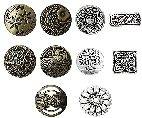 Vasemele Metall Knöpfe 40 Stücke Zufällig Gemischte Metallknöpfe Knöpfe Metall Gemischt Vintage Stile Runde Knöpfe Antik Ösenknöpfe Metallknöpfe Knöpfe aus Metall Knöpfe Bronzefarben Antiksilber