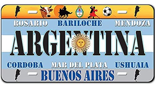 Metall-Blechschild mit Nationalflagge, Vintage-Poster, Argentinien, Nummernschild für Bar, Zuhause, Restaurant, Wanddekoration, 30 x 15 cm