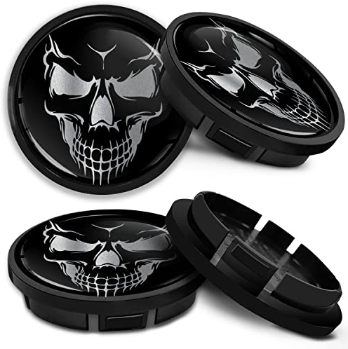 SkinoEu Kompatibel für Nabendeckel VW 66mm 5G0601171XQI Radnabenabdeckung für Alufelgen Felgendeckel Nabenkappe Radkappen Schwarz CR 48