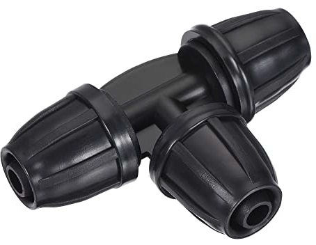 sourcing map 10Stk Tropfbewässerung T-Stück 3-Weg Verschraubung 8mm/11mm Schlauch Schwarz für Garten Tropfschlauch Bewässerungssystem