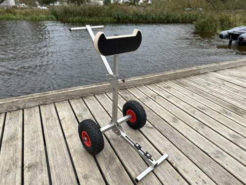 Außenbordmotor-Trolley-Ständer klappbar, Edelstahl, kompakt, schwere Belastbarkeit 50 kg