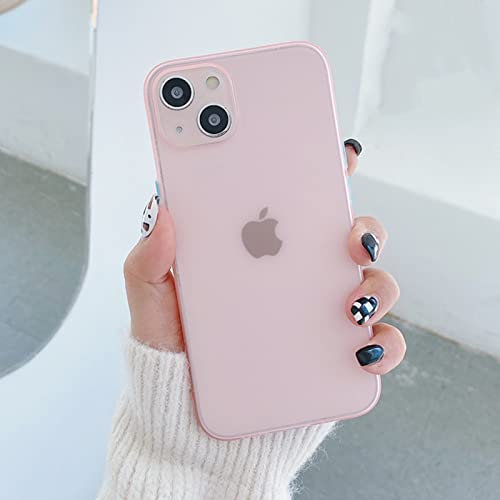 Custodia in silicone morbido ultra sottile opaco trasparente per iPhone 13 11 12 Pro Max Mini XS X XR 7 8 Plus SE Cover colorata tinta unita, rosa, per iPhone 13 Pro