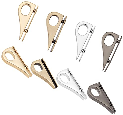 WADORN 8 Stück Taschengurt Verbindungsverschluss, 4 Farben Geldbörse Seite Schnallen Handtasche Aufhängung Verschluss Kettenglied D Ring Schnallen DIY Taschenherstellung Zubehör, Loch: 1.2×0.9 cm