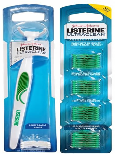 Ultra Clean Access Flosser for Hard-to-Reach Areas, Flosser Handle with 28 Refills, Mint
