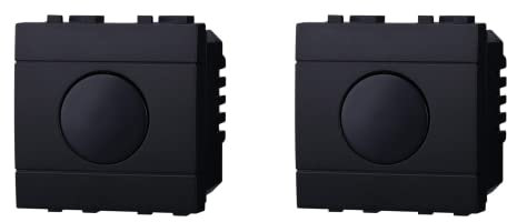 2 Pezzi Interruttore Touch Compatibile Con Bticino Living Light, Occupa 2 Moduli (Nero)