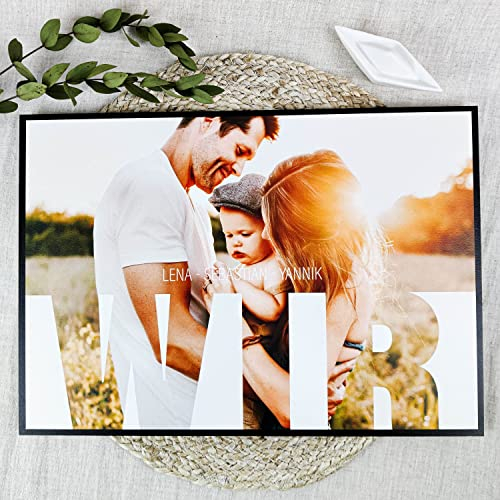 Paar Geschenke Holzbild - Foto Geschenk - personalisierbar zum Hinstellen/Aufhängen optional beleuchtet Freundschaft, Dankeschön Geschenke, Geschenk Für Partner, Liebe - personalisierte Geschenke