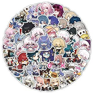 Honkai Star Rail Cartoon Anime Aufkleber Kinder Aufkleber für Laptop Wasserflaschen Fahrrad Skateboard (60 Stück)