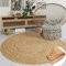 MY-RUG Runder Jute Teppich 100 cm - Braun, Esszimmerteppich robust und handgemacht, Juteteppich im Boho Style Nitin