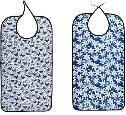TESSLOVE Erwachsene Lätzchen Waschbar Einstellbar Wasserdicht Eldly Essen Mahlzeit Kleidung Protektor