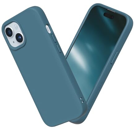 RhinoShield Case kompatibel mit [iPhone 15] | SolidSuit - Stoßdämpfende & schlanke Schutzhülle mit Premium Finish - 3.5 Meter Fallschutz - Ozeanblau