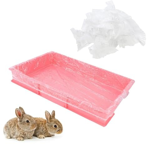 Meprotal Einweg-Kaninchenkäfig-Einlagen, Kunststoff, für Kaninchen, Hamster, Chinchillas, Frettchen, Igel, Meerschweinchen, Käfig, Kleintiere, Katzentoilette, 50 Stück