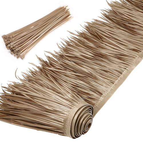 Yilloog Rouleau de chaume de palmier - Style mexicain - Toit de chaume - Toits de chaume - Toits de chaume - Pour tiki bar, cabane, jardin, terrasse - Gris marron - 5 m