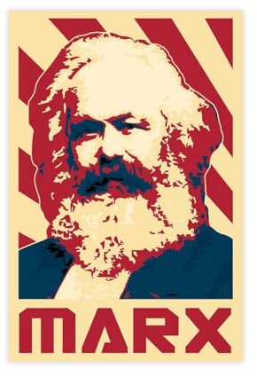 MEZUMI Karl Marx Propaganda Retro Leinwand Poster Wandkunst Dekor Druck Bild Gemälde für Wohnzimmer Schlafzimmer Dekoration ungerahmt 30 x 45 cm