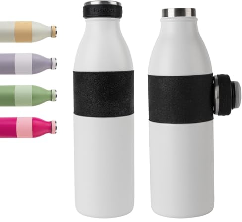 Blackube Thermosflasche 500ml Mit rutschfestem Silikonring | Edelstahl Trinkflasche BPA-Frei, Auslaufsicher| Thermoskanne - für Sport, Schule, Fitness, Outdoor, Camping