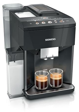 SIEMENS EQ500 Fully Automatic Bean to Cup Coffee Machine with Home Connect, coffeeSelect Display, oneTouch DoubleCup, 9 Coffee Beverages, autoMilk Clean, TQ518GB3 in Dark Inox